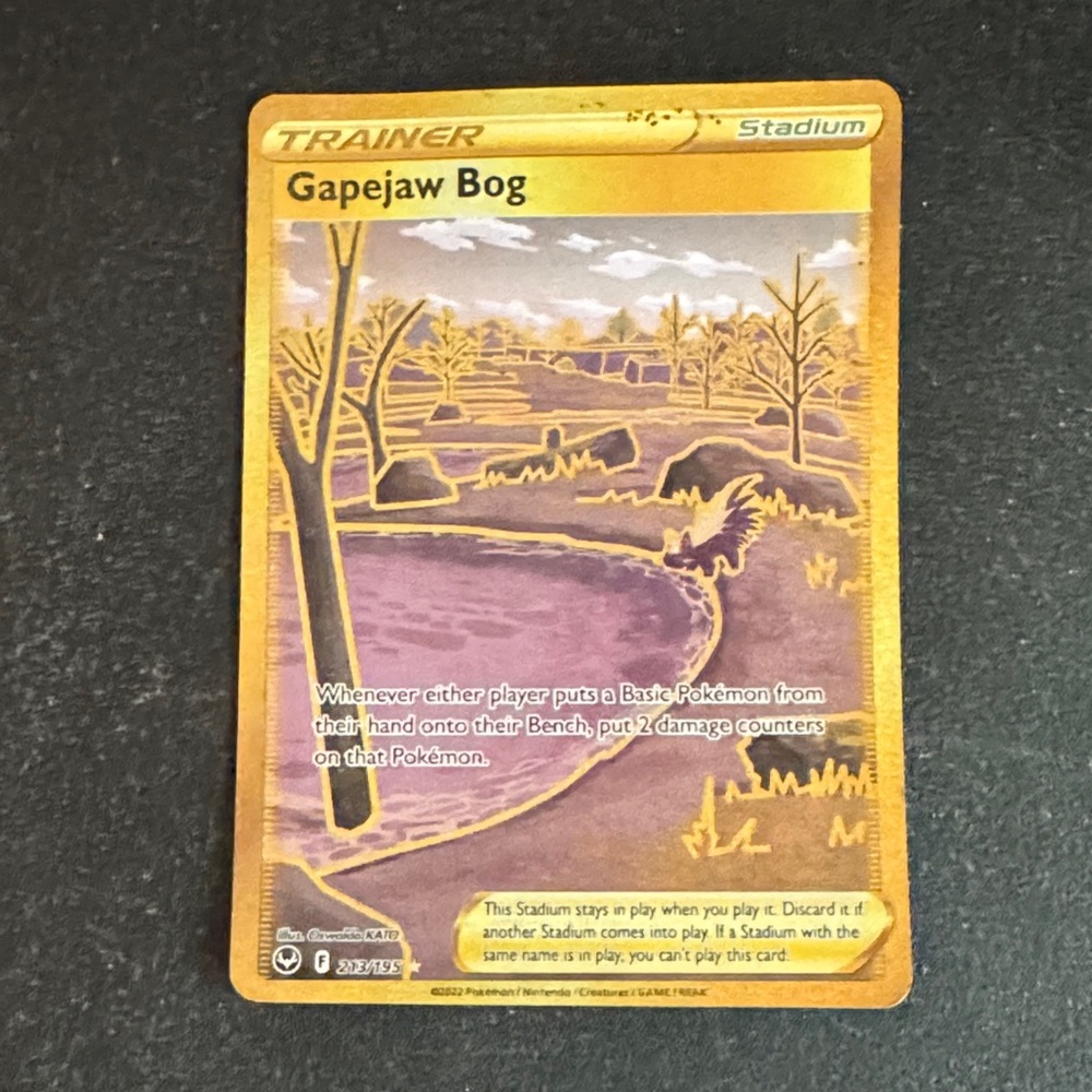 EUC Pokemon Trainer Card - Gapejaw Bog